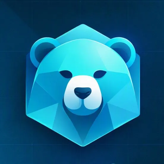 Blue geometric bear Demo Security logo